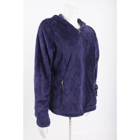 Merrell Womans Fleece Jacket Coat Soft cozy Size M Purple Hooded - Picture 2 of 6
